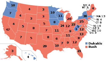 Electoral College Map 1988